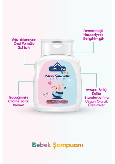 Bebek Şampuanı Göz Yakmayan Nazik Temizleyici Paraben Alkol Sles Silikon İçermez 290 Ml
