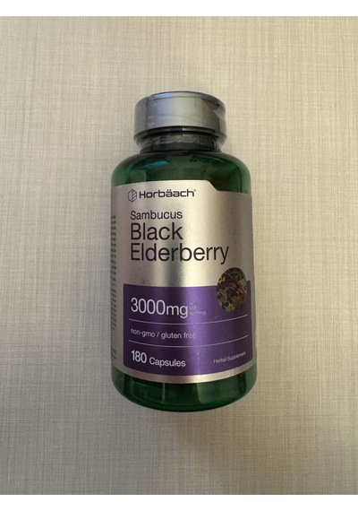 Horbaach Sambucus Black Elderberry 3000mg 180 Capsul.usa Me... Aromasız