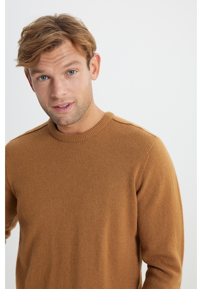 AC&Co / Altınyıldız Classics Erkek Camel Yünlü Dikişsiz Sıcak Tutan Standart Fit Normal Kesim Bisiklet Yaka Armürlü Triko Kazak CAMEL AC&Co / Altınyıldız Classics Erkek Camel Yünlü Dikişsiz Sıcak Tutan Standart Fit Normal Kesim Bisiklet Yaka Armürlü Triko Kazak CAMEL