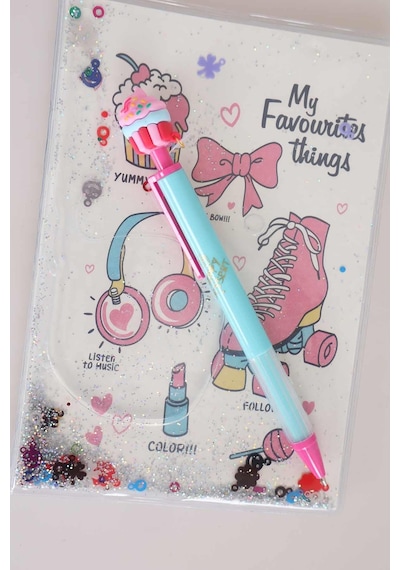 Dekomus İle Özel Tasarım Tekli Cupcake Başlıklı 0.7 Mm Versatil Uçlu Kalem Altın