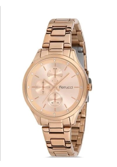 Ferrucci Fc.49156 Rosegold Çelik Kadın Kol Saat+nazarlıklı Set
