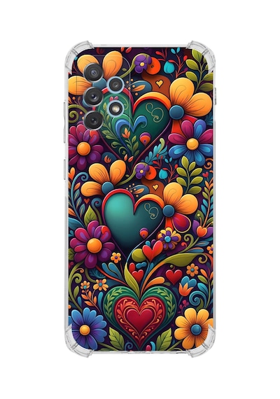 Printify Samsung Galaxy A13 İle Uyumlu Düşlerin Dansı Serisi Çiçeklerin Dansı Tasarımlı Uv Baskılı Köşe Korumalı Antişok Kılıf Şeffaf