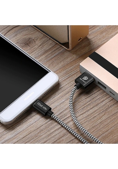 Dux Ducıs Usb Type C Kopmaz Yırtılmaz Usb Kablo Hızlı Şarj 1 Metre- 5775 Standart