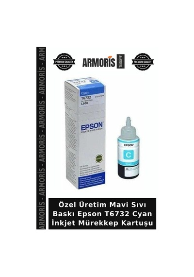 Özel Üretim Mavi Sıvı Baskı Epson T6732 Cyan İnkjet Mürekkep Kartuşu