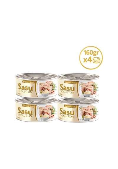 Sasu Mayonez Soslu Ton Balığı İri Parça 4 x 160 G