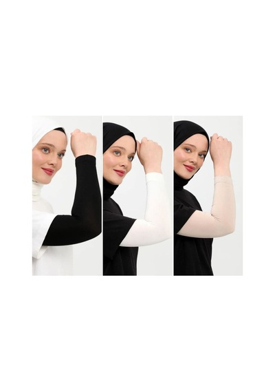 Unika Boutique Kadın Düz Model Siyah Tesettür Kolluk Tek Renk
