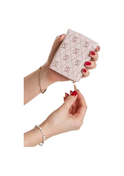 Newish Polo Kadın Mini Cüzdan Fermuarlı Çok Bölmeli Kartlık Ve Bozuk Para Bölmeli Küçük Cüzda - New392 Pudra