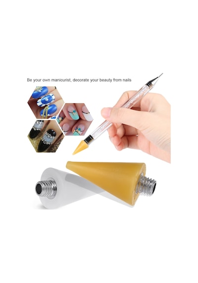 Wineen Nail Art Dot Diamond Değiştirilebilir Kalem Başlığı Beyaz