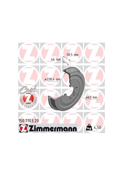 Zimmermann 150.1703.20 Fren Kampanası Arka Bmw E30 34211156297
