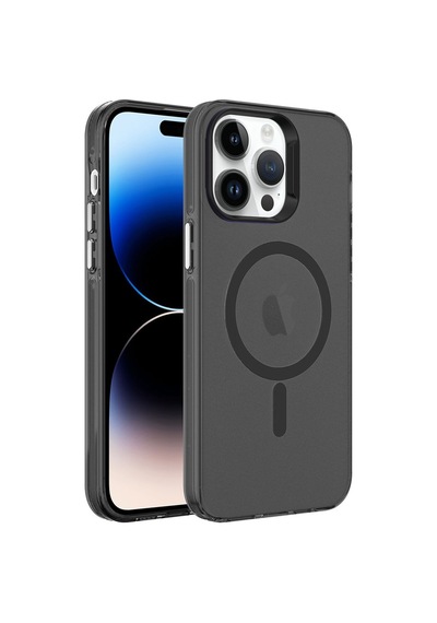 Apple Uyumlu iPhone 14 Pro Kılıf Zore Magsafe Şarj Özellikli Buzlu Transparan C-pro Sert Kapak
