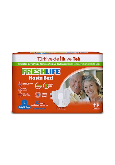 Freshlife Large Bel Bantlı Yetişkin Hasta Bezi 30 Adet