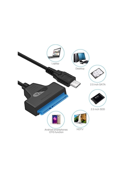 USB Type C 3.1 To 2.5 / 3.5 SATA 3 SSD HDD Harddisk DVD Çevirici