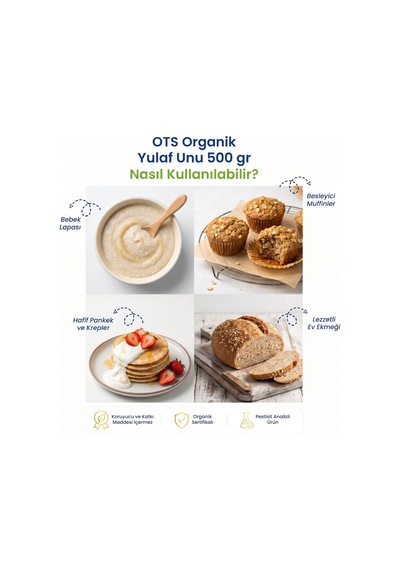 Org.yulaf Unu 500 G Organik Sertifikalı, Pestisit Analizli