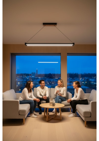 Vega Gold Lineer Led Sarkıt Avize Kumandalı Dim Edilebilir Aşağı Işık Doğal Işık