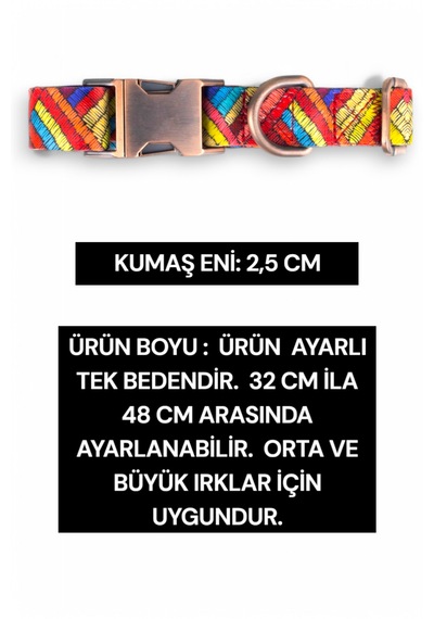 Caramelos İsimli Köpek Tasması, Orta Ve Büyük Irk Köpek Tasması L Kırmızı