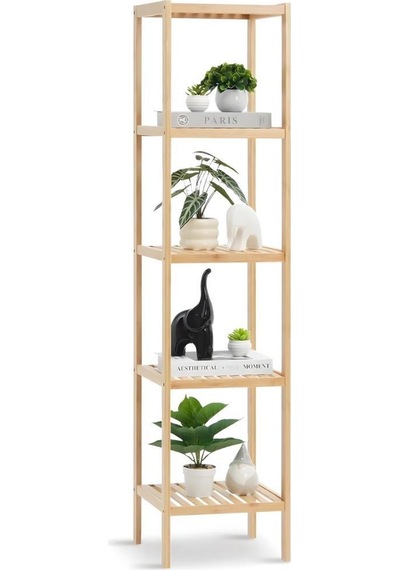 Digithome Bambu 5 Raflı Çok Amaçlı Organizer Mutfak Rafı Banyo Düzenleyici Raf Mio-002 Kahverengi