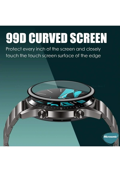 Huawei Watch Gt5 46mm Tam Kaplayan Temperli Cam Full Ekran Koruyucu Siyah Watch Gt5 46mm İle Uyumlu Ekran Koruyucu - Siyah Çok Renkli