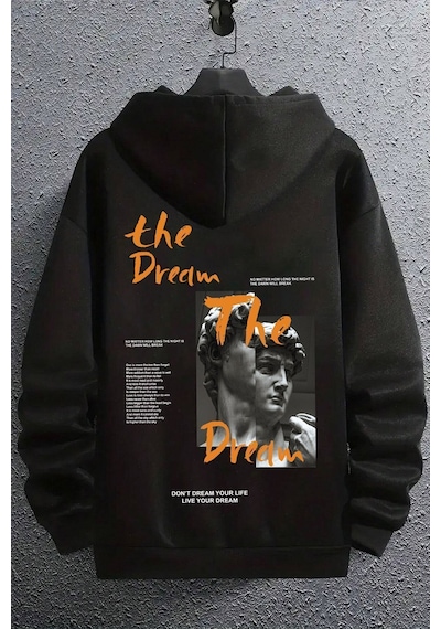 Uyguntarz The Dream Baskılı Unisex Oversize Sweatshirt siyah