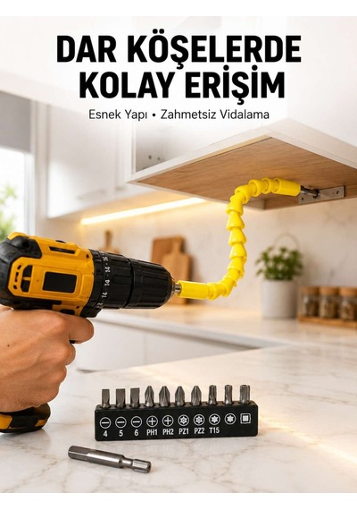 12 Li Akrobat Bits Vidalama Seti Esnek Uç Çok Yönlü Kullanım Yeni Nesil 99242892