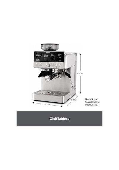 Latteprimo Barista Tipi Çekirdek Öğütücülü Espresso Makinesi, 20 Sıcak Ve Soğuk İçecek Çok Renkli