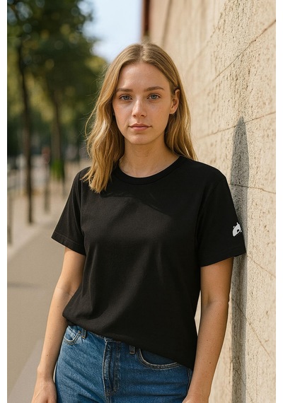 Markapia Kadın Bisiklet Yaka Basic Düz Kısa Kollu T-shirt Siyah Markapia Kadın Bisiklet Yaka Basic Düz Kısa Kollu T-shirt Siyah