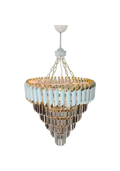 Zamira Beyaz Gold 55 Lik Kristal Taşlı Lüks Avize - Yatak Odası - Salon - Mutfak - Hol Altın