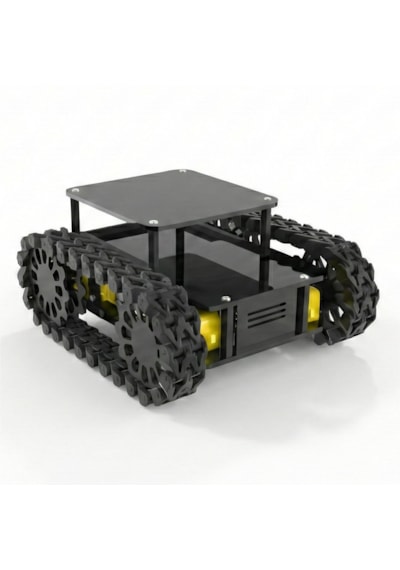 Arduino Uyumlu 4wd Black Mamba Robot Platformu - Palet Tekerlekli Tank Şasesi - Arazi Robot Kiti
