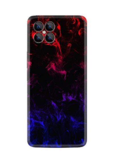 Omix X600 Kılıf Silikon Desen Özel Seri Blue Red Fire 1637