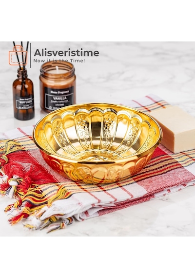 Alisveristime Sac Metal Dekoratif Banyo Kasesi Altın Sarısı Diğer