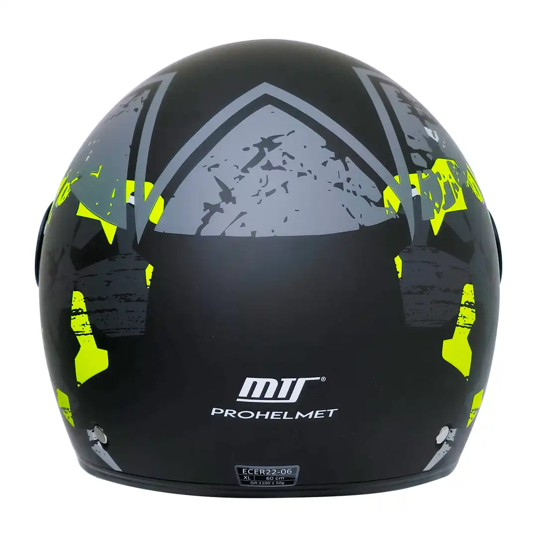 Fx-101 Neon Camo Yarım Kask - Abs Gövde - Ce Onaylı Motosiklet Kaskı Neon Camo