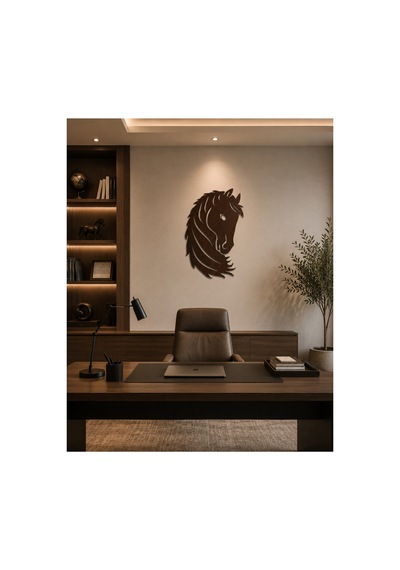 Ahşap At Temalı Duvar Sanatı Tablo 40x60