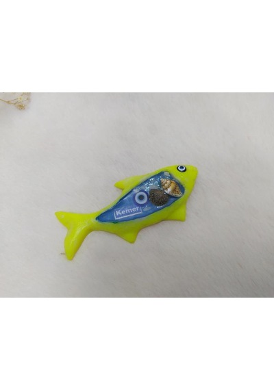 Balık Görünümlü Magnet Yeşil Mıknatıslı Deniz Kabuklu Kemer Yazıl