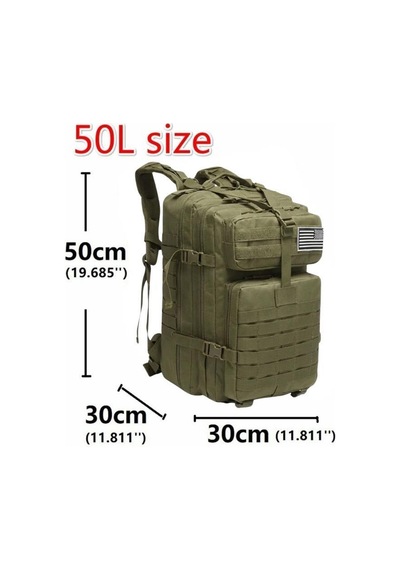 Single Sword 50l Taktik Sırt Çantası Su Geçirmez Askeri Outdoor Kamp Dağcı Çanta Haki