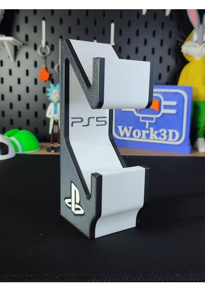 Ps5 Dualsense Çift Oyun Kolu Standı 3d Baskı Masaüstü Tutucu Siyah - Beyaz