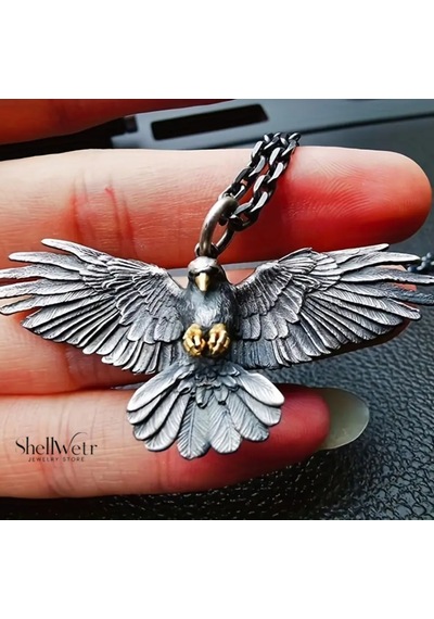 Eagle Spirit 925 Ayar Gümüş Zincir Kartal Unisex Kolye Gümüş