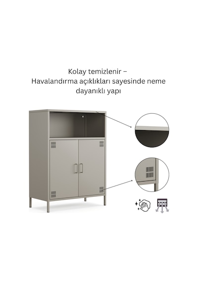 Pera Metal Dolap 2 Kapılı, Açık Raflı 80,50 X 40 X 109,50 Cm - 9 Renk Seçeneği Bulunmaktadır Gri Pera Metal Dolap 2 Kapılı, Açık Raflı 80,50 X 40 X 109,50 Cm - 9 Renk Seçeneği Bulunmaktadır Gri