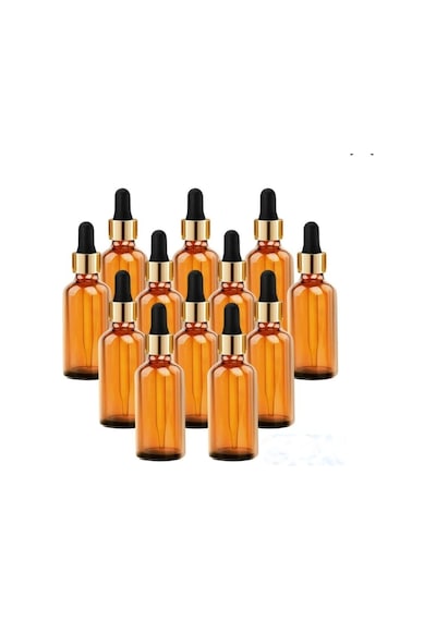 50 Cc Cam Damlalıklı Amber Şişe 50 Cc 50ml X 10 Adet / Ecza Şişesi / Dropper Şişe Kahverengi