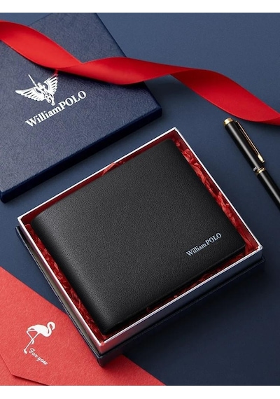 William Polo Williampolo İtaly Exclusive Design Hakiki Deri Siyah Erkek Kartlık & Cüzdan Siyah