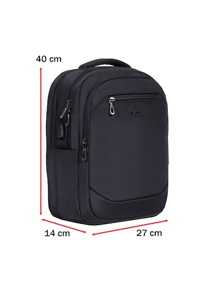 Dada Unisex Siyah Okul Sırt Çanta Orta Boy Lise Üniversite 13,3-14 inç Usb Type-c Su Geçirmez Oxford Kumaş