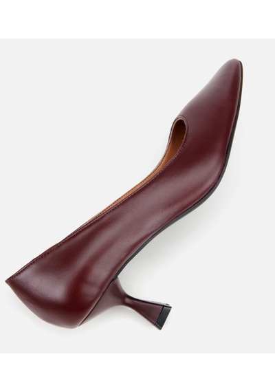 Hotiç Kadın Deri Bordo Esnek Tabanlı İnce Topuklu Stiletto