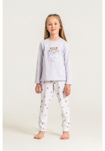 Rolypoly Kız Çocuk Sweet Bear Pembe Uzun Kol Pijama Takım Rp3911-c-v2 Rp3911-c-v2 Mor