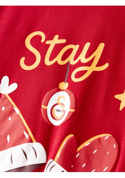 Gsstore Galatasaray Çocuk Yeni Yıl Pijama Takım C252298 Sarı - Kırmızı