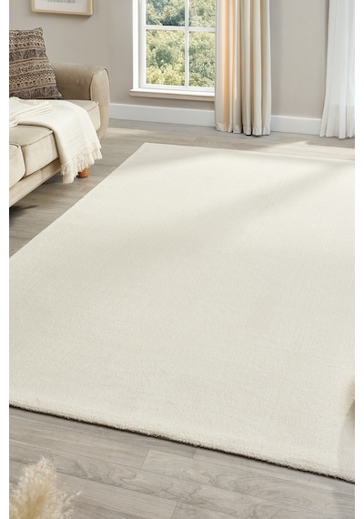 Mariesse Home Puffy Düz Renk Peluş Kalın Dokuma Kesme Yolluk Makina Dokuma Halısı 4500-krem