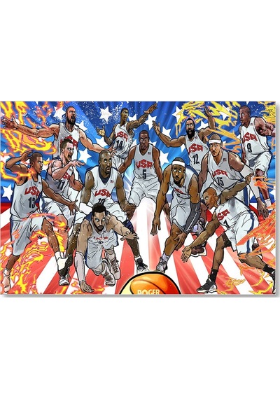 Cakasepetim Nba Rüya Takımı Çizim Ahşap Mdf Tablo