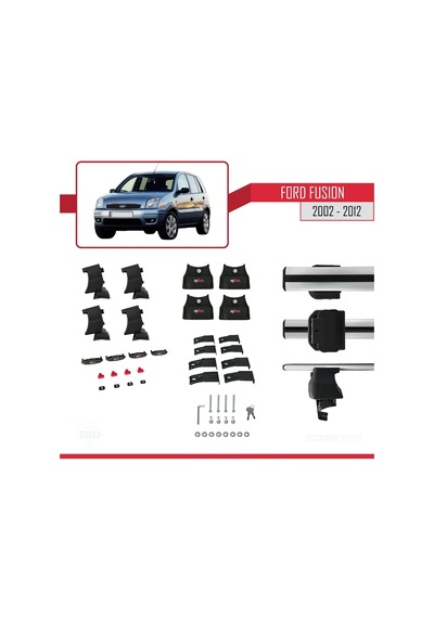 Ford Fusion 2002-2012 Arası İle Uyumlu Ace-4 Ara Atkı Tavan Barı Gri