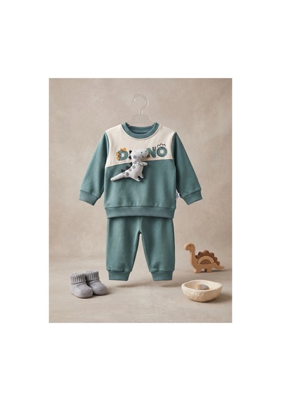 Deniva Kids Erkek Bebek Yeşili Dinozor 3 Boyutlu Kabartma Figürlü İki İplik Pamuklu Alt Üst Günlük Takım Yeşil Deniva Kids Erkek Bebek Yeşili Dinozor 3 Boyutlu Kabartma Figürlü İki İplik Pamuklu Alt Üst Günlük Takım Yeşil