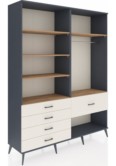 Hyperion Gardrop 6 Raflı 5 Çekmeceli Tek Askılı 176x44x221 Antrasit-çam/aytaşı Çam/aytaşı Hyperion Gardrop 6 Raflı 5 Çekmeceli Tek Askılı 176x44x221 Antrasit-çam/aytaşı Çam/aytaşı