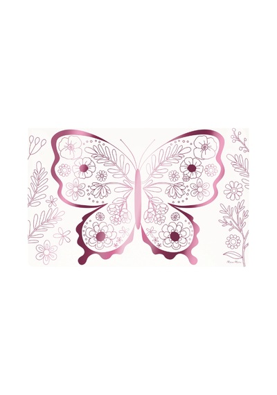 Meri Meri - Butterflies & Flowers Colouring Placemats - Kelebekler & Çiçekler Boyama Amerikan Servisleri X8