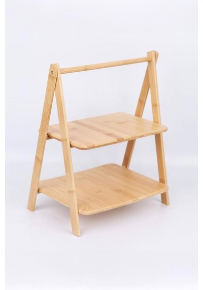 Digithome Bambu 2 Katlı Çok Amaçlı Standlı Organizer Mutfak Düzenleyici Kahverengi - G/2 C1-1-289 Kahverengi