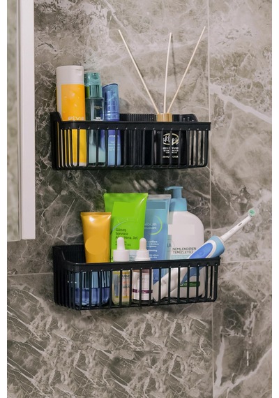 Lexroo Banyor Yapışkanlı Banyo Rafı, 2'li Banyo Düzenleyici, Duş Diğer